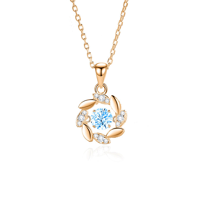 Elegant Moissanite & Zircon Wreath Pendant in 925 Sterling Silver – NDIY91