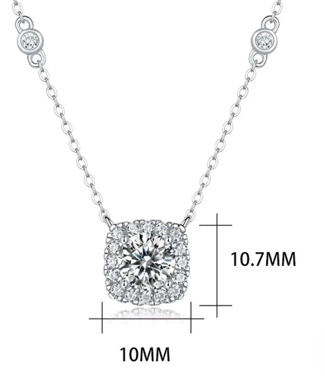 Sterling Silver Moissanite Pendant Necklace – Simple Chic Sparkle | Dariya Jewelry