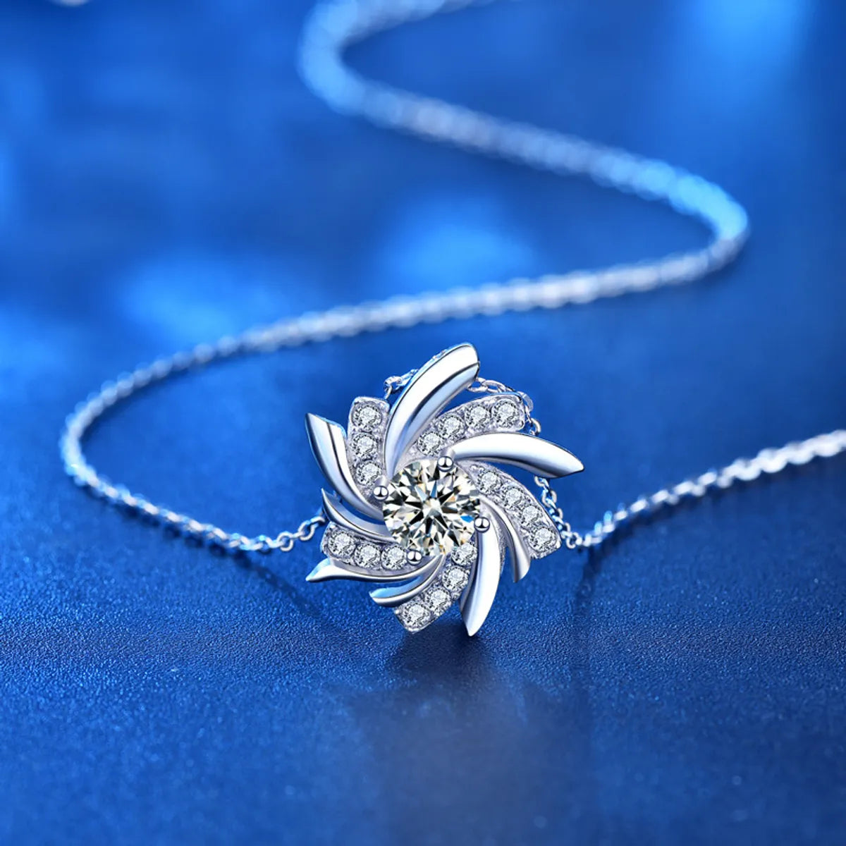 Sweet Solid Color Sterling Silver Moissanite Pendant Necklace - Elegant & Sparkling(SKU:NDIY94)