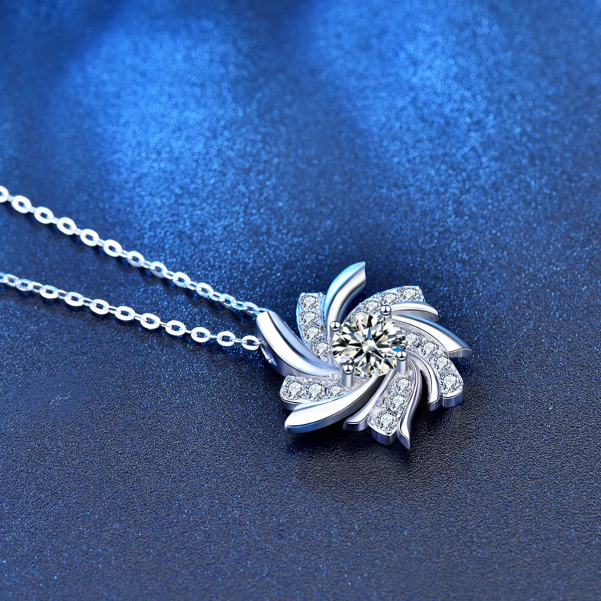Sweet Solid Color Sterling Silver Moissanite Pendant Necklace - Elegant & Sparkling(SKU:NDIY94)