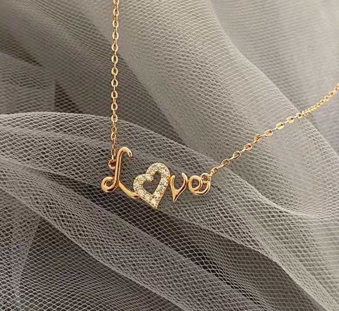 Simple Style Letter Sterling Silver 14k Gold Plated Zircon Necklace - Elegant & Trendy (SKU:NDIY98)