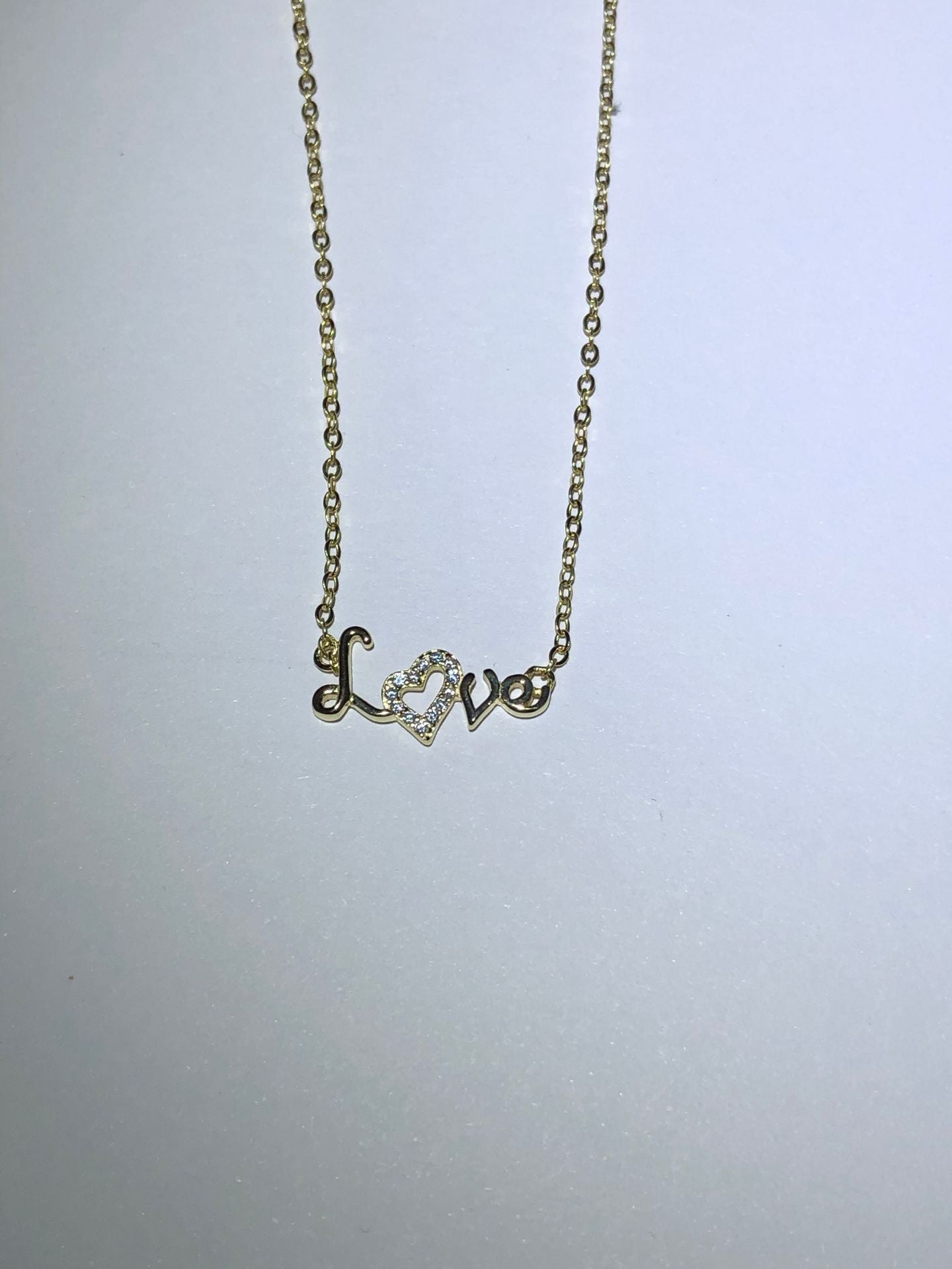 Simple Style Letter Sterling Silver 14k Gold Plated Zircon Necklace - Elegant & Trendy (SKU:NDIY98)