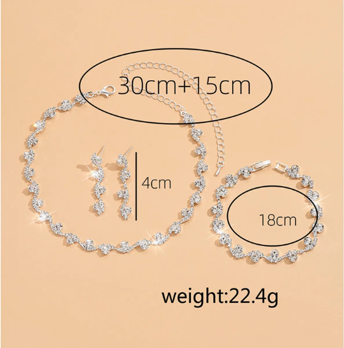 Simple & Classic Rhinestone Geometric Jewelry Set – Ferroalloy & Rhinestones