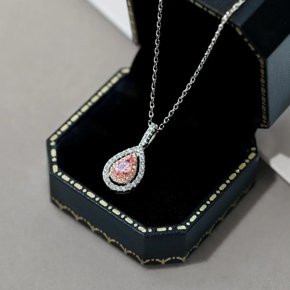 Simple Style Water Droplet Sterling Silver Inlay Zircon Jewelry Set for Women