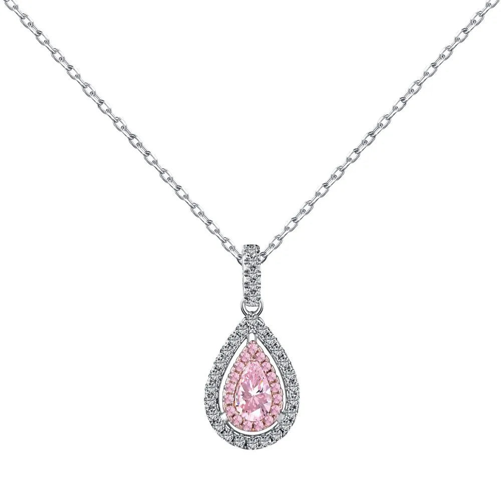 Simple Style Water Droplet Sterling Silver Inlay Zircon Jewelry Set for Women