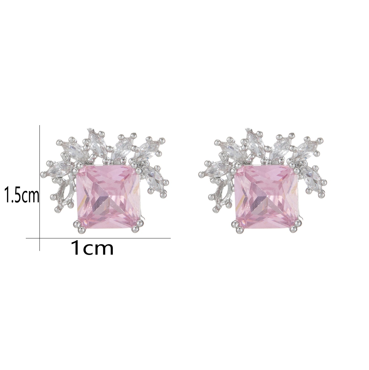 Casual Punk Square Water Droplets Zircon Inlay 18K Gold Plated Jewelry Set