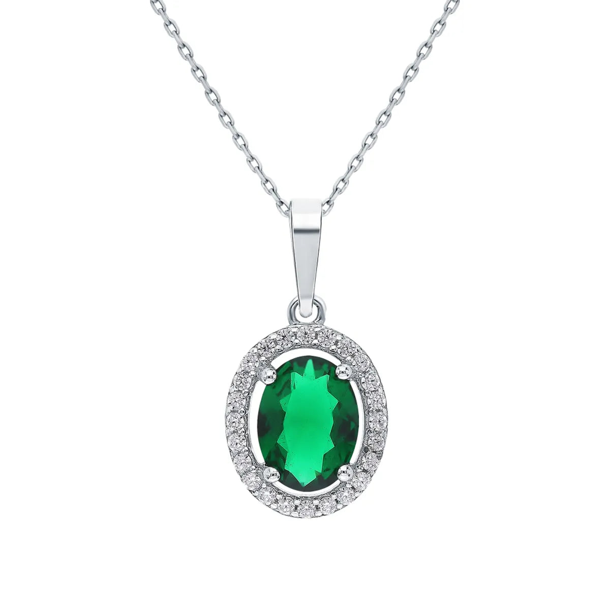 Elegant Geometric Round Oval Sterling Silver Earrings & Necklace Set | White Gold Plated | Glass Inlay Jewelry Set