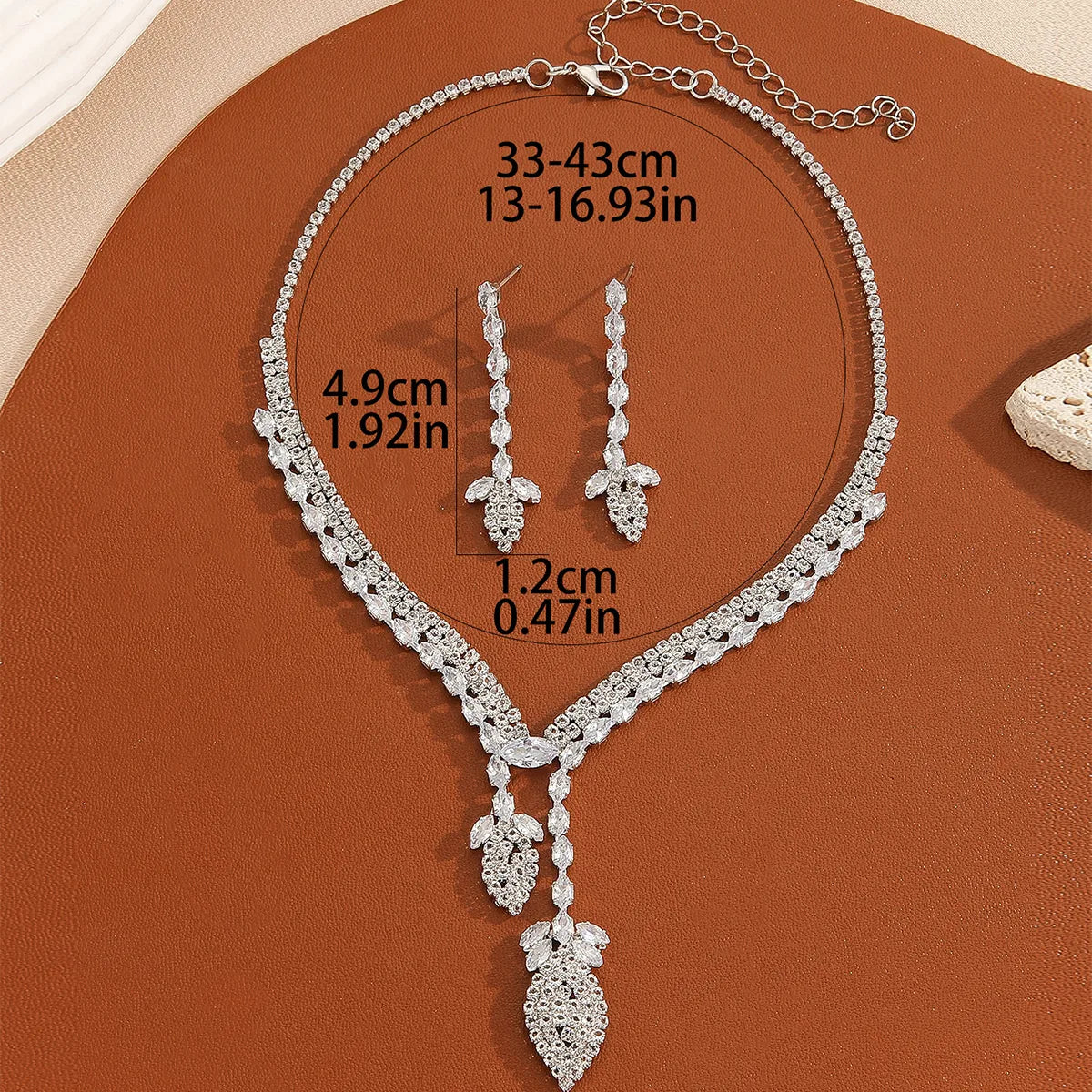 Copper Inlay Geometric Zircon Jewelry Set for Weddings & Cocktail Parties - Glamorous & Luxurious Design