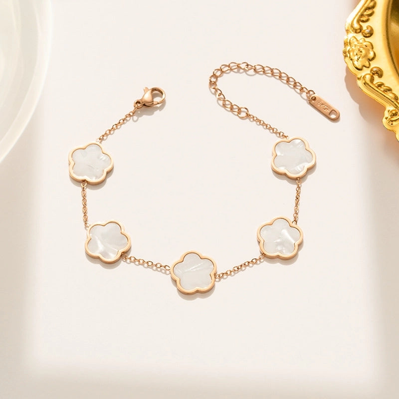 Elegant Flower Shell Jewelry Set – Titanium Steel Gold Plated – Dariya Jewelry
