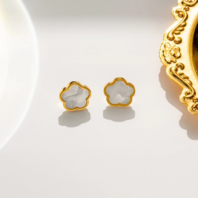 Elegant Flower Shell Jewelry Set – Titanium Steel Gold Plated – Dariya Jewelry