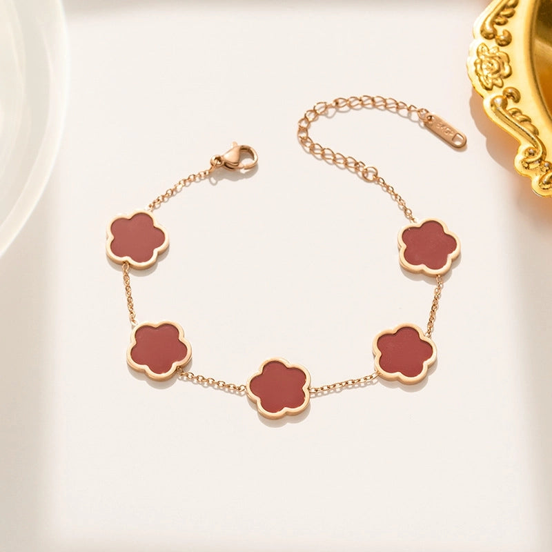 Elegant Flower Shell Jewelry Set – Titanium Steel Gold Plated – Dariya Jewelry