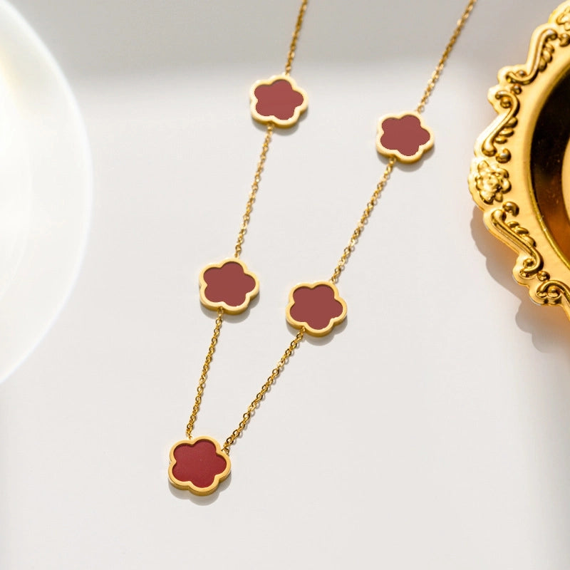 Elegant Flower Shell Jewelry Set – Titanium Steel Gold Plated – Dariya Jewelry
