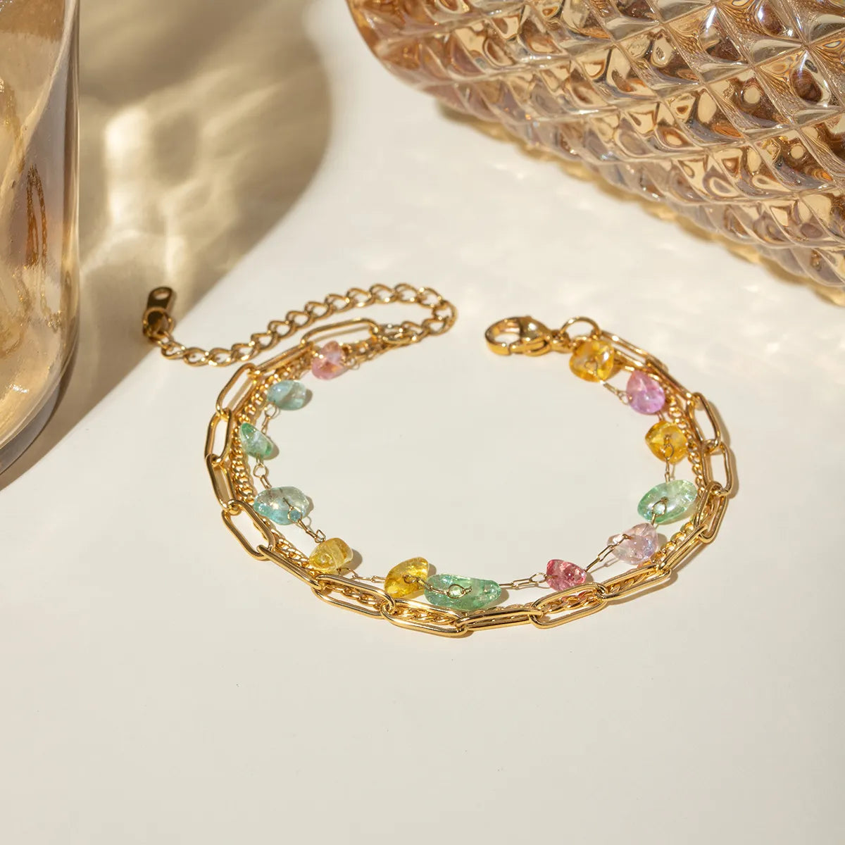 Elegant Lady Geometric 304 Stainless Steel 18K Gold Plated Bracelet