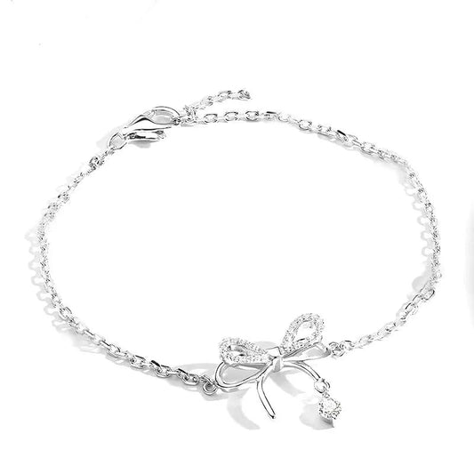 Fairy Style Alloy Bow Bracelet with Sparkling Diamond Charm – Dariya Jewelry