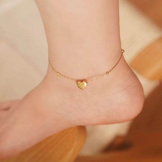 Sweet Heart Titanium Steel Anklet Bracelet - Dariya Jewelry