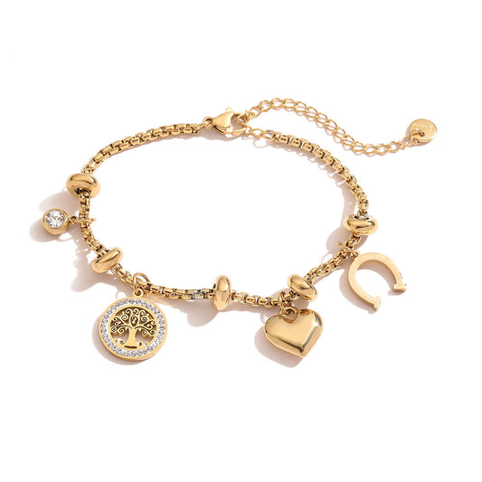 Chic Geometric Stainless Steel Charm Bracelets – Dariya Jewelry