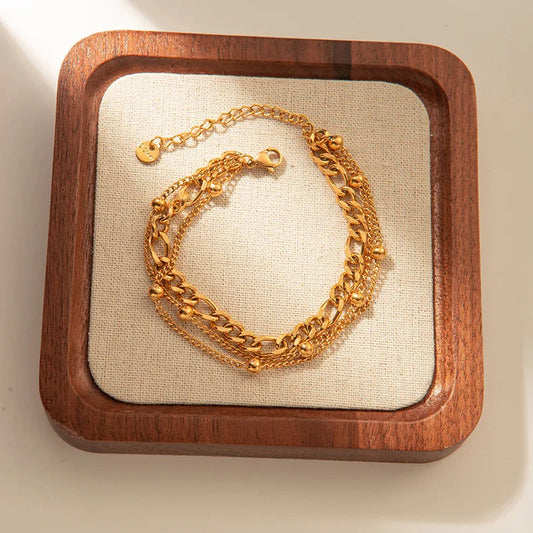 Casual Simple Style Solid Color 304 Stainless Steel 14K Gold Plated Bracelet - Elegant & Lightweight