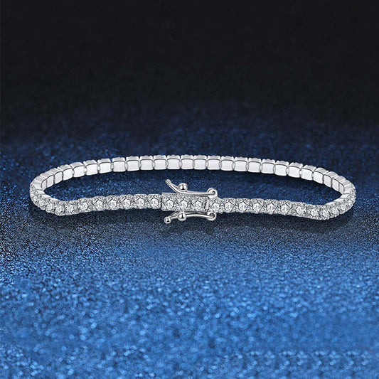 Sterling Silver Zircon Tennis Bracelet – Sleek Modern Sparkle | Dariya Jewelry