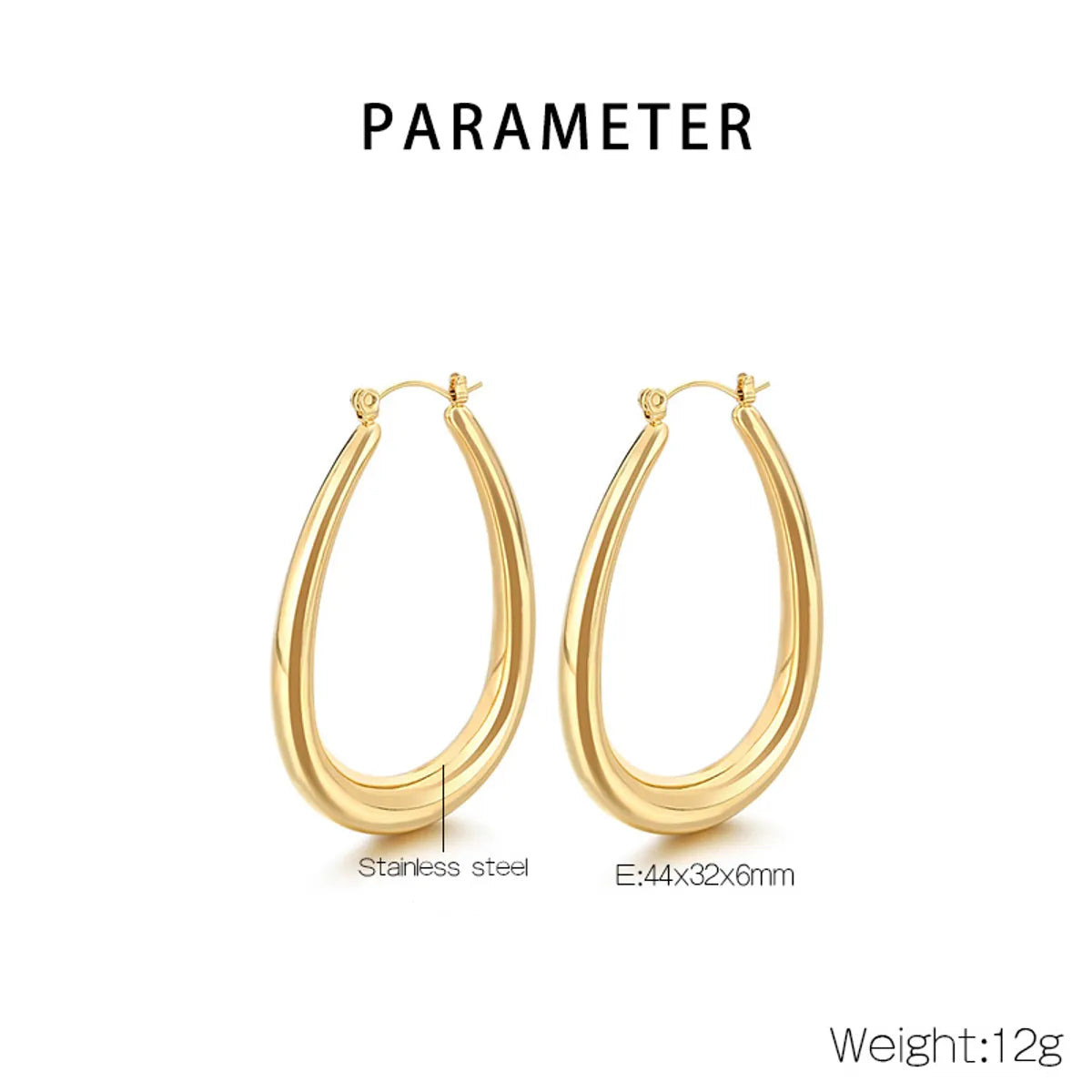 Bold Teardrop Hoop Earrings in 18K Gold or Silver | 304 Stainless Steel