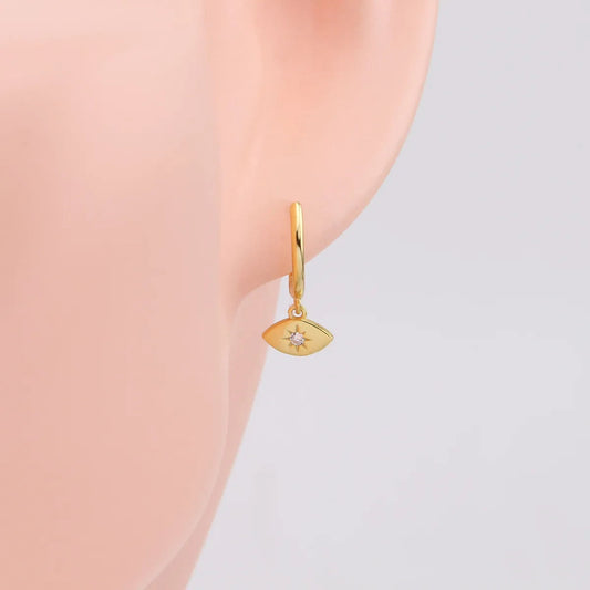 1 Pair Simple Style Star Plating Inlay Sterling Silver Zircon Gold Plated Earrings - Elegant & Trendy
