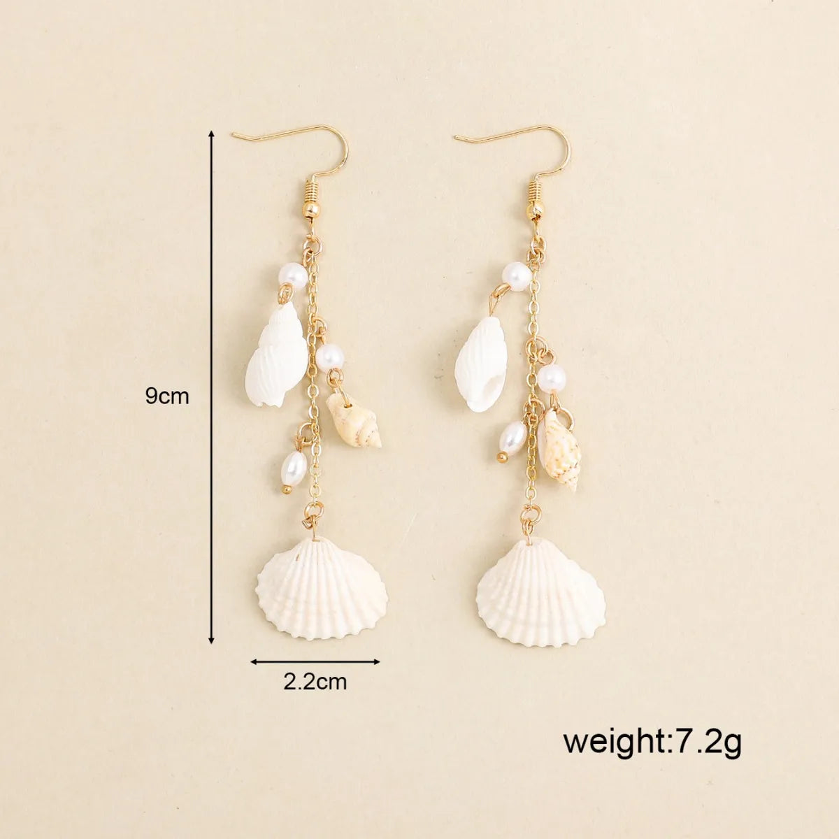 Boho Conch Shell & Pearl Drop Earrings – Alloy Beach Statement | Dariya Jewelry