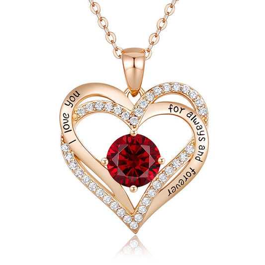 Sterling Silver MAMA Birthstone Heart Necklace – Shiny, Sentimental & Stylish SKU: NDIY150
