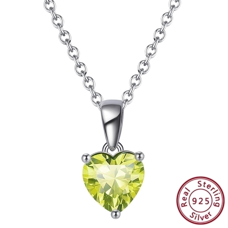 Heart Shape Sterling Silver Pendant Necklace with Zircon – White Gold Plated