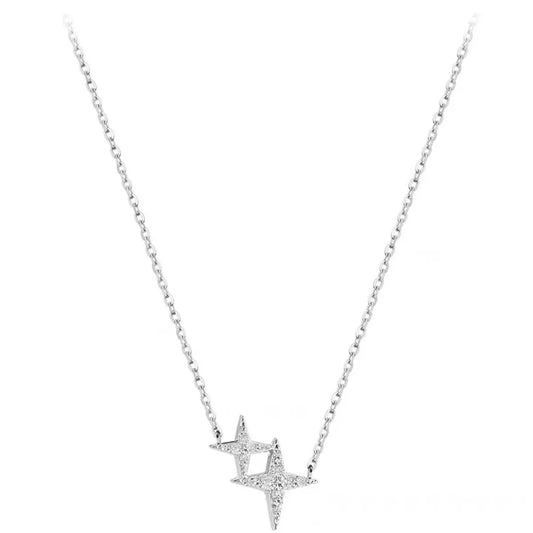 Simple Style Geometric Sterling Silver Inlay Zircon Necklace - Chic & Elegant
