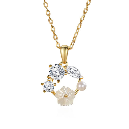 Sterling Silver Plated Flower Pendant Necklace - Elegant & Timeless