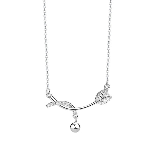 Sterling Silver Flower Inlay Zircon Pendant Necklace for Women
