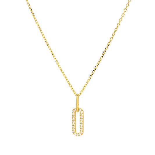 925 Sterling Silver Zircon Pendant Necklace – Gold & Silver, Simple Chic | Dariya Jewelry  SKU: NDIY90