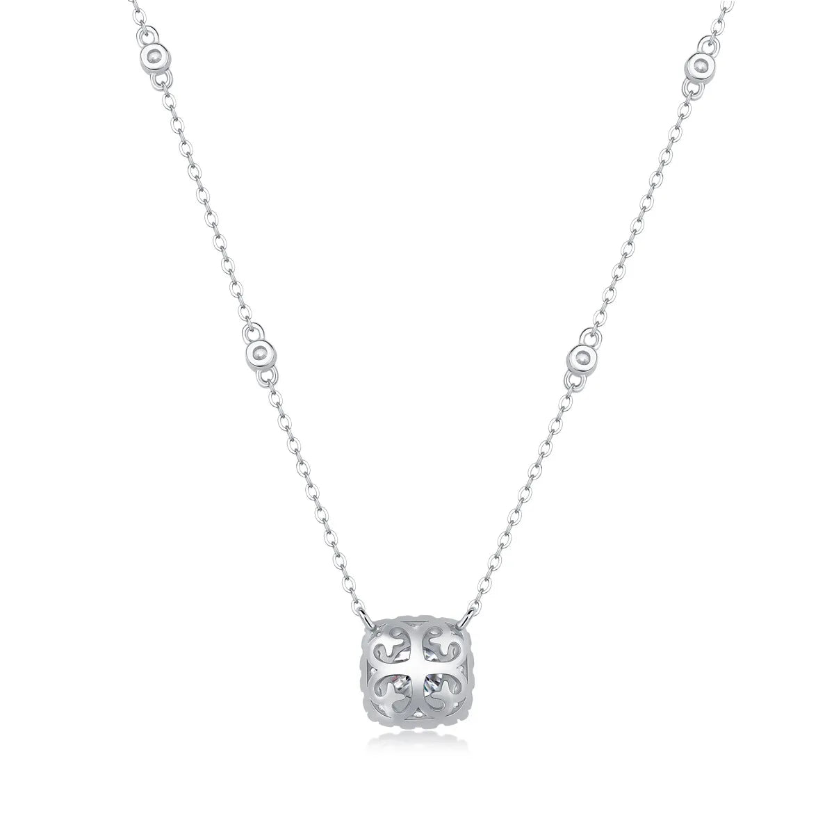 Sterling Silver Moissanite Pendant Necklace – Simple Chic Sparkle | Dariya Jewelry